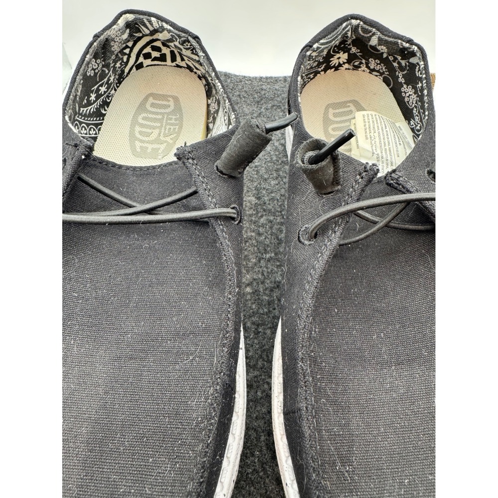 Hey Dude Wide Wendy  Black Odyssey Canvas Loafers Shoes Womens 6 40150-0YF - Picture 3 of 6